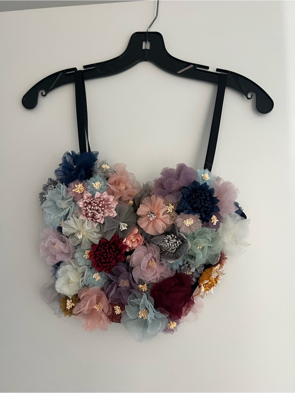 Multicolor 3D Floral Appliqué Corset Bustier Top